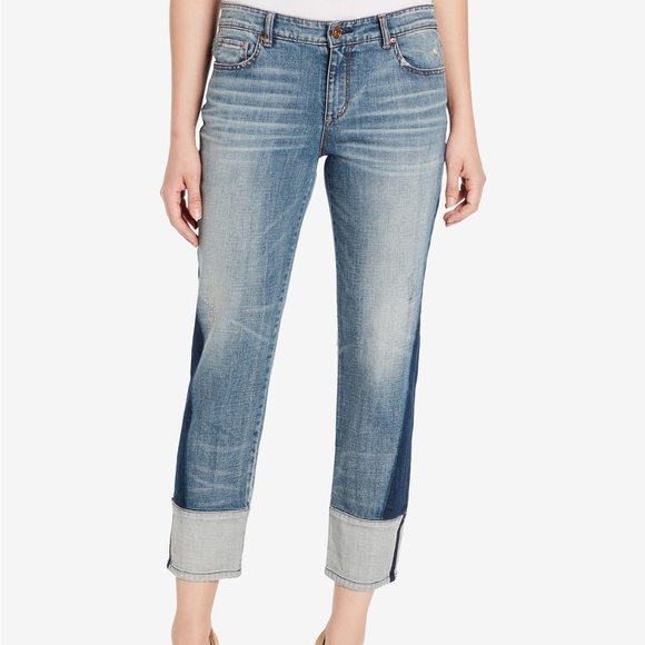 Vintage America Denim - Vintage America Gratia Bestie Contrast-Hem Jeans 8